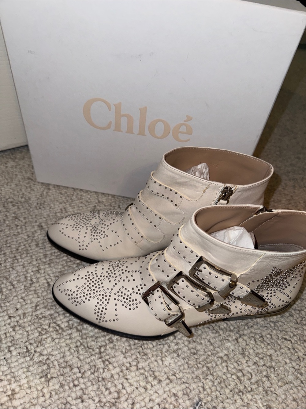 Chloe Susanna ankle boot white/silver